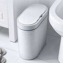 Balde de lixo inteligente com sensor, lixeira eletrônica automática de cozinha, à prova d'água, casa de banho, banheiro, costura estreita, 2021 2024 - compre barato