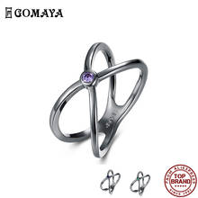Двухслойное женское кольцо GOMAYA из прозрачного циркония, Простой Романтический мини-перстень вечерние ринки, ювелирное украшение в Подарок на годовщину 2024 - купить недорого