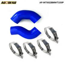 For BMW 135 135I 335 335I E90 E92 06-10 Twin Turbo Silicone Intercooler Pipe Hose Blue+Clamps AF-INT0022BMWT335IP 2024 - buy cheap