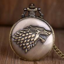 Steampunk Quartz Pocket Watch Awesome Wolf Fire and Blood Man Women Necklace Pendant Fob Watch TD2082 Gift 2024 - buy cheap
