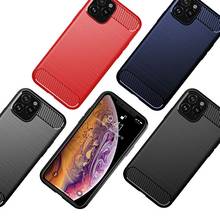 Для iphone 11 pro max чехол 2019 Ультратонкий силиконовый чехол для iphone X XR XS MAX 6 6S 7 8 Plus 11 Чехол резиновый чехол из углеродного волокна 2024 - купить недорого