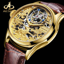Relógio aesop aaa + real turbilhão mecânico em aço inoxidável 316l à prova d'água relógio masculino de luxo vidro de safira 2024 - compre barato