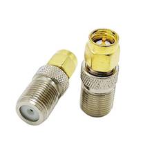 F tipo fêmea jack para sma macho plugue em linha reta rf coaxial adaptador f conector para sma conversor 1 pces 2024 - compre barato