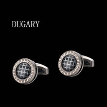 Dugary camisa de luxo abotoaduras botões de punho para marca masculina abotoaduras botões de punho alta qualidade redonda preto jóias gemelos 2024 - compre barato