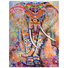 Алмазная картина 5D DIY, алмазная живопись, полная квадратная дрель "цветной слон", вышивка крестиком, подарок для домашнего декора, подарок 2024 - купить недорого