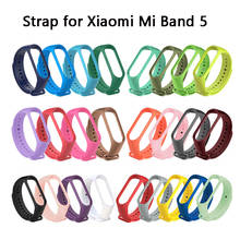 Strap For Xiaomi Mi Band 5 Silicone Wristband Bracelet Replacement For Xiaomi Band 5 MiBand 5 Wrist Color Soft Strap Accessories 2024 - buy cheap