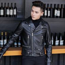 2020 New Autumn Men Pu Leather Jacket Male Fashion Punk Faux Leather Outwear Man Motorcycle Biker Plus Size 4XL Short Coat K150 2024 - buy cheap