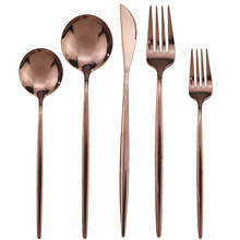 4set/6set/10set Rose Dinnerware Set Gold Flatware 304 Stainless Steel Tableware Mirror Dessert Fork Spoon Kitchen Cutlery Set 2024 - buy cheap