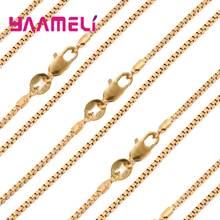 10PCS Necklace 16-30" 18KGF Yellow Gold Filled Link Chain Venice Box Chain Ffr Pendant Woman Men Jewelry Accessories Trendy Gift 2024 - compre barato