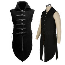 CosZtkhp  New Man's Fantasy Clothing Medieval Tunic Renaissance Vest Up Outerwear Eif Warrior Coats Outerwear Pirate Clothing 2024 - buy cheap