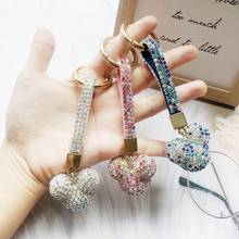 Fancy&Fantasy High Quality Strass Rhinestone Bear Animal Keychain Leather Strap Car Key Chain Bag Pendant Llaveros Para Mujer 2024 - buy cheap