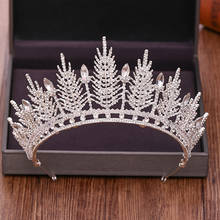 Silver color Wedding Crown Bridal Hair Accessories Rhinestone Crowns Tiara Crystal Diadem Queen For Bridal Fashion Hair Jewelry 2024 - buy cheap