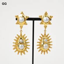 GG Jewelry Yellow Gold Plated Keshi Pearl Earrings 2024 - buy cheap