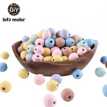 Let's Make Round Beehive Wood Bead 50pcs 18mm Environmental Paint No Varnish DIY Beads Baby Teether Wooden Beads Wood Teether 2024 - buy cheap