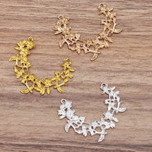 20 Pieces/Lot 39*46mm Wreath Filigree Flower Connection Handmade Materials DIY Jewelry Hair Accessories 2024 - buy cheap