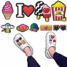 10pcs Original UFO Spaceship PVC Shoe Charms Popcorn  Ice Cream Shoe Decorations Medical Syringe Accessories Ornament Kid Gift 2024 - buy cheap