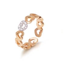 MxGxFam Heart Rings For Women Resizable Gold color 18 k AAA+ Zircon Good Quality 2024 - buy cheap