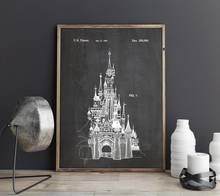 Castle patent, Castle wall art,posters,room decor,vintage print,blueprint, gift idea, picture 2024 - buy cheap