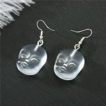 Funny Handmade Baby Face Clear Resin Dangle Drop Earrings Personality Baby Head Earrings for Women Creative Jewelry 2024 - buy cheap