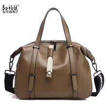 Briggy-Bolso de piel auténtica para mujer, bandolera de hombro, sencillo, informal 2024 - compra barato