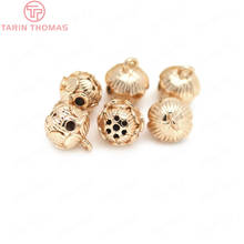 6PCS 9.6x11.6MM 24K Champagne Gold Color Plated Brass 3 holes Lotus Charms High Quality Diy Jewelry Accessories 2024 - buy cheap