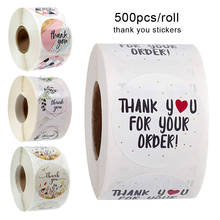 500pcs/roll Thank You Stickers Handmade Sticker Circle Stationery Thank You for Your Order Seal Labels Thank You Sticker 2024 - buy cheap