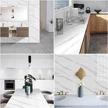 30x60cm Black and White Marble Waterproof PVC Tile Sticker For Kitchen Bathroom Floor Sticker 2024 - buy cheap