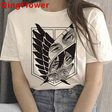 Camiseta feminina de desenhos animados, camiseta de desenho animado de attack on titan, camiseta para mulheres, estilo harajuku, shingki no gu10 2024 - compre barato