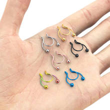 New 10pcs/lot Non-piercing Nose Ring Female Stainless Steel U-shaped Nose Stud Fashion Fake Nose Rings Jewelry 2024 - buy cheap