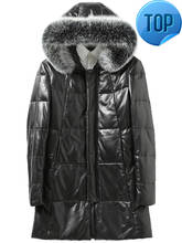 Imitation Faux Sheepskin Coat Men's fake Leather Winter Duck Down Jacket Men Fox Fur Collar Hooded Long Coat Men Jacket 2024 - buy cheap