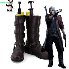 Cosplaylove dmc 5 dante brown sapatos cosplay botas longas feito sob encomenda para o natal de halloween 2024 - compre barato