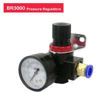 Free Shipping BR3000 Pressure Regulator 3/8" BSPT with Gauge and Bracket 2024 - buy cheap