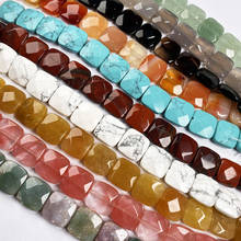 Natural Stone Square shape Faceted beads crystal Semifinished Loose beads For jewelry making DIY Necklace Bracelet Accessories 2024 - buy cheap