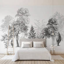 Custom Photo Wallpaper Modern Black And White Sketch Forest 3D Abstract Woods Mural Living Room TV Sofa Bedroom Papel De Parede 2024 - buy cheap