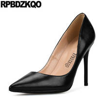 Extremo ultra 8cm tamanho 33 saltos altos grande trabalho scarpin super luxo apontado toe preto fino bombas 2021 10 42 sapatos de escritório mulher 2024 - compre barato