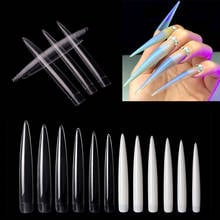 50Pcs Stiletto False  Nail Tips XXL Extra Long Clear Natural Half Cover False Nail Art Tips 10 Size Beauty Salon DIY Manicure 2024 - buy cheap