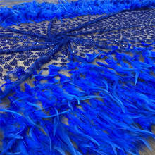 Novo estilo tecido de renda de rede francesa 3d de pena tecido com renda de malha de tule africano de alta qualidade zxn155 2024 - compre barato