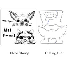 ZhuoAng Cute animal Cutting Dies and Clear Stamp Set for DIY Scrapbooking Photo Album Decoretive Embossing Stencial 2024 - buy cheap