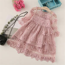 Lace Kids Dresses For Girls Casual Wear Long Sleeves Princess Dress A-Line New Year Party Dress Children's Vestidos For 3-8 Yrs 2024 - buy cheap