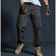 New Mens Cargo Pants Men Cotton Pants Casual Loose Comfortable Pocket Trousers Joggers Cotton Pants 2024 - buy cheap