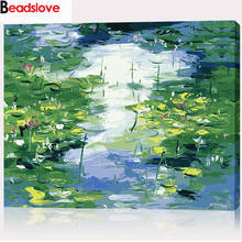 5D diy Diamond Painting Claude Monet nature pictures of rhinestones Embroidery Diamant painting sale mosaic wall decor 2024 - buy cheap