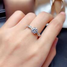 Crackling moissanite anel de pedra preciosa para as mulheres jóias anel de noivado para o casamento 925 anel de prata esterlina presente de aniversário 2024 - compre barato