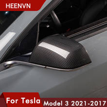 Heenvn новая модель 3 Автомобильная боковая крышка зеркала для Tesla Model 3 2021 аксессуары зеркальная крышка ABS углеродное волокно для Tesla Model Three 2024 - купить недорого