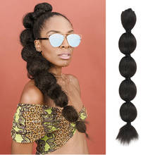 Extensiones de Cabello Afro Puff, coleta de pelo sintético, rizado y liso, con cordón, Afro Puff 2024 - compra barato