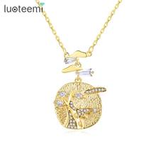 LOUTEEMI Circle Round Pendant Link Chain Necklace for Women Mountain and Cloud Tress Jewelry Christmas Gifts for Friend 2024 - buy cheap