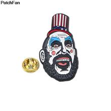 Patchfan funny clown enamel brooches pins Zinc metal insignia para DIY backpack clothes bag badges for men A2402 2024 - buy cheap