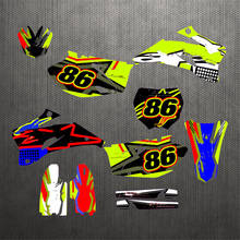 Full set of Sticker Kit free Custom Numbers Graphics Backgrounds Decals For Yamaha YZF250 YZF450 YZF 250 450 2006 2007 2008 2009 2024 - buy cheap