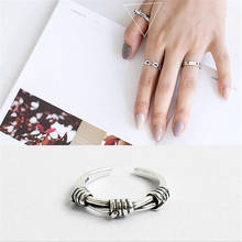 New Retro Personality Thai Silver Not Allergic Knot Silver Plated Jewelry Simple Exquisite Women Opening Rings SR587 2024 - buy cheap