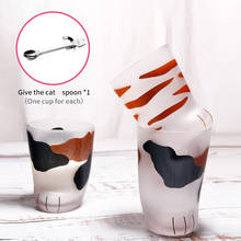 Cat Paws Cups Creative Cute Glass Cats Paws Mug Office Coffee Mug Tumbler Breakfast Milk Porcelain Cup With Cat Spoon 5 2024 - buy cheap