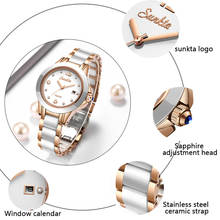 Montre Relogio LIGE Brand SUNKTA Fashion Watch Women Luxury Ceramic And Alloy Bracelet Analog Women Wrist watch Relogio Feminino 2024 - buy cheap
